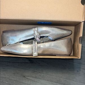 Sugar Shimmering Silver Women's Flats